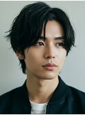 メンズカット/爽やかに動くフェザーパーマ/センターパート/越谷