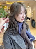 透明感ブリーチなしヘーゼルベージュロングレイヤー