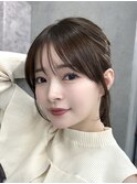 顔まわりカットハッシュカットミディアムレイヤー毛流れレイヤー