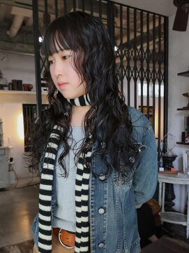 アンドスタイル(&style) 【TSUJI】ロング パーマ レイヤー クセ毛風 スパイラル 前髪