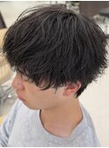 シャドウパーマメンズメッシュメンズパーマ波巻きパーマ韓国ヘア