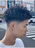 ピンパーマ/ローフェード/ベリーショート