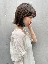 ユーフォリア 青山(Euphoria)&nbsp;ミディアムヘア透明感カラー韓国レイヤー韓国風パーマ前髪あり☆