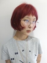 ブルートマト(BLUE TOMATO) ミニボブ×顔まわりレイヤー×オン眉◎ハイトーンも似合う