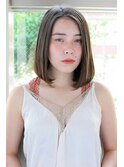 センターパート×ナチュラルストレート