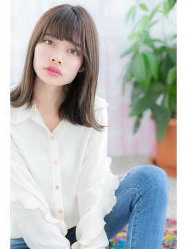 ミック 日暮里店(miq) クール＆キュート★ダークグレージュ外ハネ切りっぱなしロブb