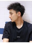 ジェットモヒカン アップバング 短髪 メンズショート 社会人