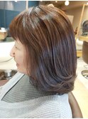 仙台D グラデーションカラー×内巻きセミロングstyle