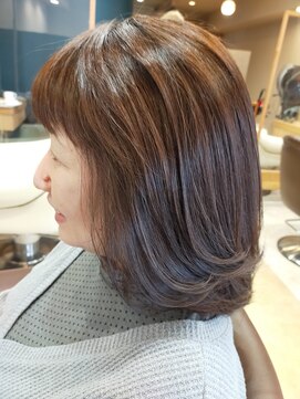 ヘアサロンアンドヘアメイクディー(hair salon hair make D) 仙台D グラデーションカラー×内巻きセミロングstyle