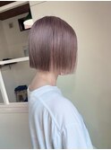 フルブリーチ ピンクベージュ ミニボブ ぱつっとボブ