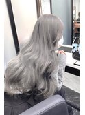 韓国ロングヘア×シルバーグレー