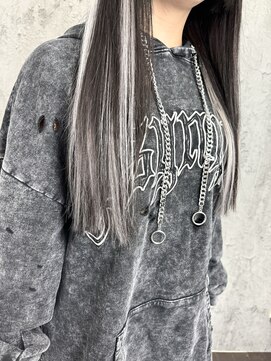 ルーツアイリー 心斎橋(ROOTS IRIE) ホワイトベージュエクステ/韓国風ハイライトメッシュ