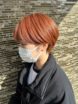 ヘアーアトリエ ラフェル(hair atelier Rafel) ショート×ひし形ショートボブ アプリコットカラー