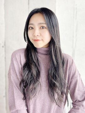 ヘアメイク ナル(hair make nalu) かきあげセンターパートのミックスカールスタイル