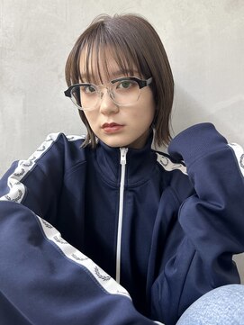 ネオリーブアイム 横浜西口店(Neolive aim) 切りっぱなしボブ 伊達メガネ タッセルボブ【横浜】k