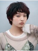 暗髪ダークカラーのマッシュニュアンスパーマ