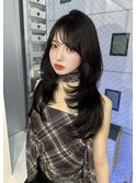 韓国ヘア　レイヤーカット　髪質改善　暗髪　SAYAKA