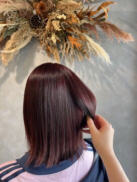 ハウリーヘアアンドスパ(HAURY hair&spa) カシスレッド/暖色カラー/ボブ