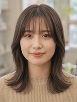 ミュージアム(MUSEUM)&nbsp;ボブ/外ハネボブ/くびれボブ/ミルクティーベージュ/レイヤーボブ