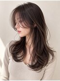 グレージュカラー顔周りレイヤー20代~50代【西新大濠荒戸】