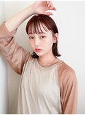 似合わせ小顔ボブ×暖色カラー デザインカラー