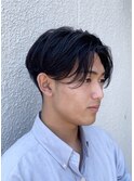 前下がりセンターパートニュアンスパーマ