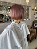 ウニレ バイ センス(unire by sense)&nbsp;【ブリーチ】薄め透明感ピンクベージュカラー／ボブ