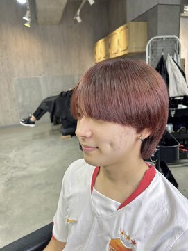 ラフィット 香椎(lafit) メンズハイトーン　秋カラーレッドウルフシースルーマッシュ