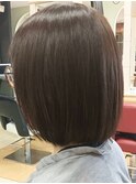 大人可愛い20代30代40代 ストレートボブ 艶感◎ ブラウンカラー