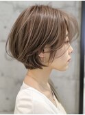 ＠オリーブグレーココアベージュ小顔クラゲヘアー/黒髪/髪質改善