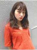 オン眉セミロング×デジタルパーマ×夏[横浜駅]