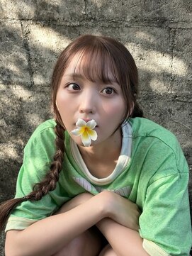 ルイス(L'wis) ねおちゃん/ブリーチなしダブルカラー/オリーブベージュ/20代