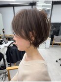 ショート/オリーブカラー/髪質改善/白髪ぼかし/小顔