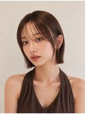 シースルーバング×艶感ミニボブ