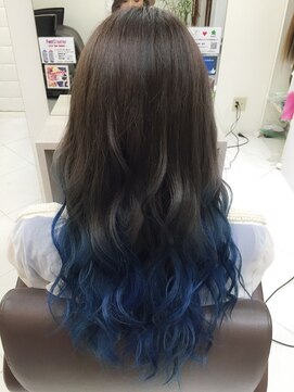 ネクスト 池袋(NEXT) ≪ダークアッシュ×ブルー≫原色グラデstyle☆【NEXT池袋】