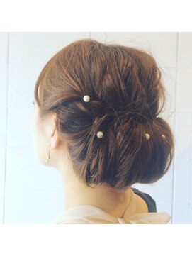 リラ ヘア サロン(rela hair salon) サイドロープ×ギブソンタック×パール