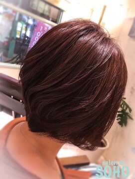 サロン ド ソーホー 蕨(Salon de SOHO) お手入れ楽々♪艶髪ピンクバイオレットのナチュラルボブ