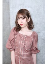 サロンドミルク 原宿(salon de MiLK) 【salon de MiLK 原宿】ゆるふわアッシュベージュ×耳かけミディ