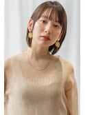 大人かわいい前髪セシルカットココアブラウンフリンジウェーブ