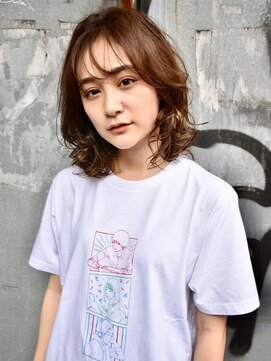 ブゾン(buZon) シースルーバング×毛先カールミディ