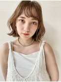 ひし形レイヤーボブ/ブラウンベージュ