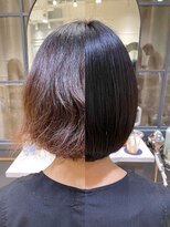 シェア 梅田 バイ ケーツー(SHARE 梅田 by k-two)&nbsp;まとまる黒髪ボブ/酸性縮毛矯正/酸性ストレート/30代/40代/50代