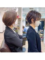 アヴァロン(AVALON) 絶壁解消/ひし形/前下がり/大人ショートボブ/30代/40代★猪狩★