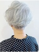 大人のグレイショートスタイル☆大人ヘア/似合わせ/白髪染め