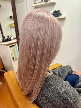 美容室 夢追い人 ピンクベージュカラー