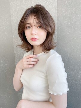 ロンド リリー 銀座(Lond Lily) こなれミディ×韓国顔周りレイヤーカット前髪ブリーチなし[銀座]