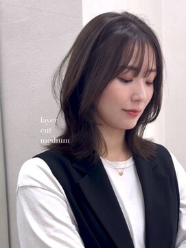 シーテメゾン(Ciete Maison) 【yuuka 】ベージュ/ミディアムレイヤー/グレージュ/韓国巻き