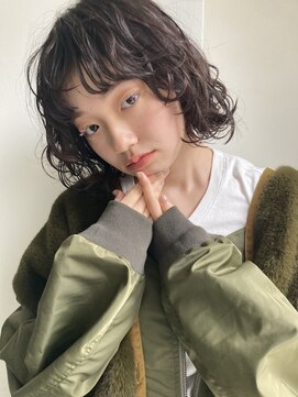 アスティブランシュ(Asti blanche) ボブ_ボブパーマ_くりくりパーマ_ウェーブヘア_黒髪パーマ