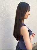 髪質改善縮毛矯正・ロング・ストレート・アッシュブラウン