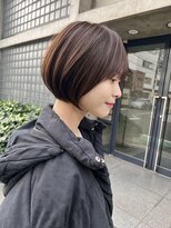 ロンド クラン 岡崎(Lond Clan)&nbsp;丸顔でも似合う20代30代ボブっぽ丸みクビレ低めショートボブ
